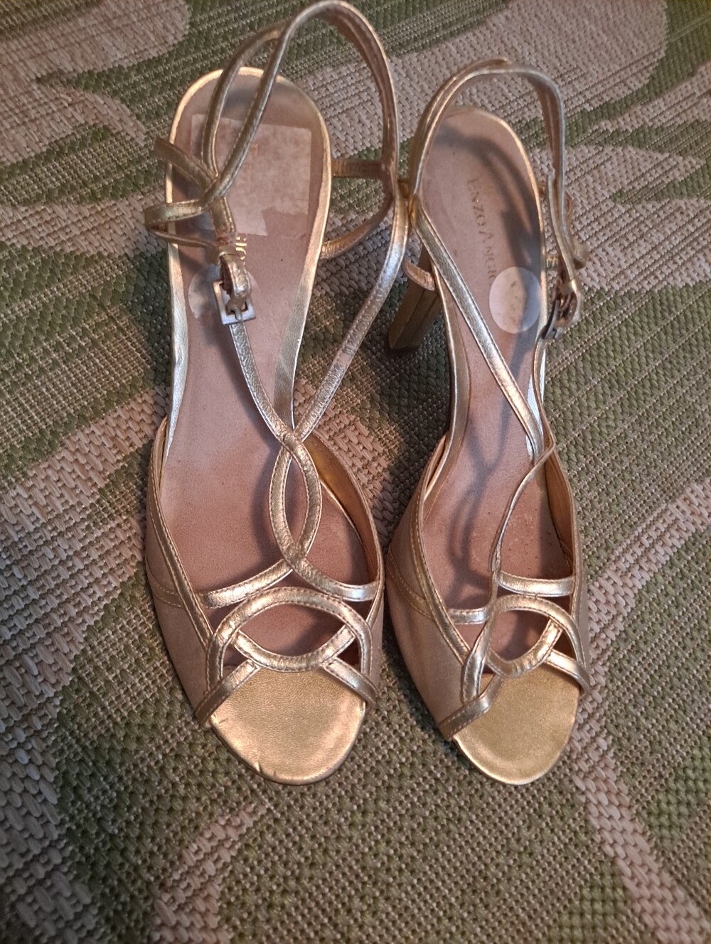 Enzo Angiolini Elegant Gold Strappy Women’s Dress Sandals